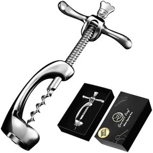 Deluxe Wine Bottle Opener for Intact Cork Removal - Heavy Duty Corkscrew Wine Opener Manual - Wine Cork Screw for Smooth and Effortless Bottle Opening - Wine Opener