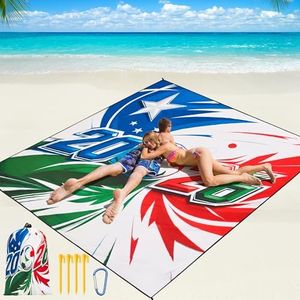 WIWIGO Beach Blanket Waterproof Sandproof Beach Mat 79" X 83" /10'x9'for 2-8 Adults Quick Drying Outdoor Picnic Mat Beach Accessories for Travel, Camping, Hiking
