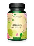 Vegavero Red Yeast Rice Capsules | 2.9 mg Monacolins | Blood Circulation Support | Red Fermented Rice | 180 Capsules | Vegan