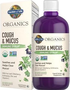 Garden of Life Organics Elderberry Zinc Immune Support for Adults and Kids 12 and Older, Organic Cough & Mucus Immune Syrup with Ivy Leaf, Vitamin C and Echinacea, No Added Sugars, 5 Fl oz