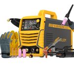 TOOLIOM 200A AC/DC TIG Welder with Pulse, Dual Voltage 110V/220V with IGBT Inverter, Large LED Display, AC TIG/DC TIG/Pulse TIG/SPOT TIG/Stick Multiprocess Welding Machine