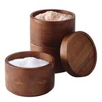 Rachael Ray 56593 Pantryware Cellar Wood Salt Box Stacking Set, Brown