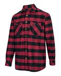 Hoggs of Fife Tentsmuir Heavyweight Flannel Shirt Red/Black Check S Large Large