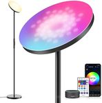 Smart RGB Floor Lamp Compatible with Alexa Google Home, WiFi Remote Modern Tall Standing Light, Color Changing & Dimmable Uplighter LED Floor Lamp for Living Room, Bedroom