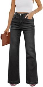 GRAPENT Ladies Jeans Trendy Jeans Maternity Jeans Over The Belly Work Jeans Distressed Jeans for Womens Jeans Size 18 Womens Wide Leg Pants for Summer Color Soft Black Size 16 Size 18