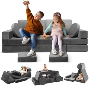 Modular Kids Play Couch, 18pcs Toddler Floor Sofa, Sectional Couch for Children, Fortplay Bedroom and Playroom Furniture for Playing, Creativing, Convertible Foam and Floor Cushion for Boys and Girls