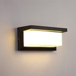 Outdoor Wall Light, 3000K Black Wall Sconce Ip65 Waterproof Outside Lights for House Garden Front Bathroom Garage