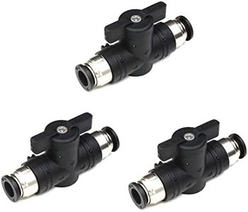 CEKER 1/4 Push Connect Valve Pneumatic Ball Valve 1/4 inch Tube Quick Connect Valve Straight Union Air Flow Control Valve Tube Fittings air compressor valve 3Pack