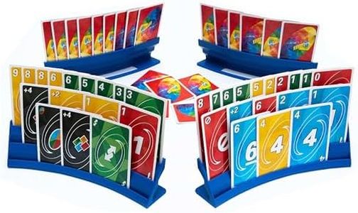 BORICO Card Holders for Playing Cards - 4 Pack Playing Card Holder for Kids and Adults,Stackable Storage Game Card Tray for Arthritis Patients with a Travel Pouch (Blue)
