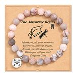 Shelucky Graduation Gifts for Her 2024 Grad Gifts Compass Beads Graduation Bracelets Class of 2024 Inspirational College High School Graduates University Graduation Gifts Jewelry for Women Girls