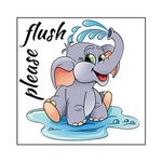 tinysiry Elephant Funny Toilet Seat Sticker Cartoon Bathroom Wall Decal Self-adhesive Water-proof Toilet Wall Sticker for Art Funny DIY Decor, Toilet Bathroom Décor Lid Sticker 25 * 25cm