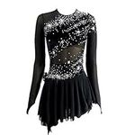 LIUHUO 2020 New Figure Skating Costume Skating Dress Girls Skating Skirt Simple and Generous Skating Competition Suit Black