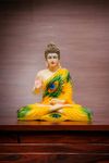 SANKALAN CREATIONS Meditating Buddha Idols For Home Decor Big Size Large Living Room Office Desk Table Outdoor Resin Statues L W H (12.5 * 7.5 * 15) Inche, Multi Colour, Pack of 1