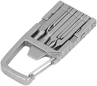 12 In 1 Keychain Multitool, Stainless Steel Bottle Opener, Outdoor Screwdriver Bit, Portable Carabiner Multitool, Folding Multi Tool Folding Outdoor Tool for Daily Use