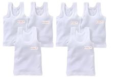 KWALITY Baby Boys and Girls 100% Pure Cotton White Vest Inner wear Combo Pack of 6 (2-3 Years)