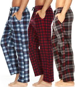 DARESAY Plaid Pajama Pants for Men – Fleece Men’s Pajama Bottoms - Mens PJ Pants with Pockets & Button Fly (Up to Size 3X)
