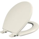 Mayfair 847SLOW 346 Kendall Slow-Close, Removable Enameled Wood Toilet Seat That Will Never Loosen, Biscuit, Round