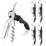 Coosion Waiter's Friend Corkscrew Wine Opener, Wine Bottle Opener with Foil Cutter & Bottle Opener, Professional Waiters Friend for Wine & Beer Bottles, Foldable Portable Corkscrew, 5 Pack