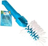 U.S. Pool Supply Pool Round Corner and Step Brush with Pole Handle - Stiff Nylon Bristles Scrub and Clean Corners, Steps, Stairs, Spa Jets - Cleaning Sweeping Removing Swimming Pool Leaves and Debris