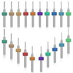 BLMHTWO 20 Pieces Hand Drill, 0.3mm-1.2mm Micro Drill Bit Set Pin Vise Hand Drill Tungsten Steel Tiny Precision Durable Mini Drill Set for Clay Craft DIY Jewelry Engraving