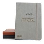 Personalised Hardcover Executive Diary 2025 | Custom Engraved Organiser Planner | Gift Idea - [A4, Day, Grey]