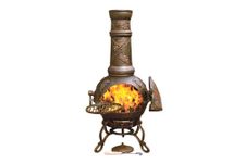 Gardeco Toledo Large Cast Iron Grapes Chimenea - Bronze TOLEDO115-GRA