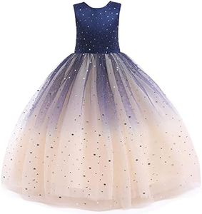Girls Tulle Formal Wedding Dress Child's Ball Gown Sparkly Pageant Princess Bithday Party Dresses for Girls Size 13-14
