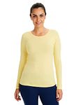 Healing Hands Women's Underscrub Soft Knit Melissa Longsleeve Scrub Tee with Breathable & Easy Care Fabric 5047, M, Canary