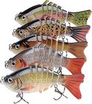 OROOTL Multi Jointed Fishing Lures Kit for Bass Trout Walleye Slow Sinking Swimbaits Bionic Swimming Lures Artificial Segmented Hard Baits for Freshwater Saltwater Fishing