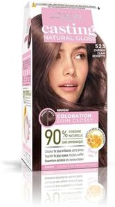 L’ORÉAL PARIS - Coloration Cheveux Permanente - Couleur Ultra Glossy - Sans Ammoniaque - 90% d'Ingrédients d'Origine Naturelle - Casting Natural Gloss - Nuance : Châtain Clair Noisette (523)