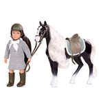 Lori – Mini Doll & Toy Horse – Small 6-Inch Doll & Gypsy Vanner Horse – Set with Clothes, Animal & Accessories – Playset for Kids – 3 Years + – Ansley & Arabel