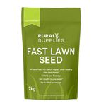Rural Supplies Grass Seed Mix 2kg - Hardy, Fast-Growing, Pet Safe, Perfect for UK Climate - Thick, Hard-Wearing, Easy-to-Grow, Low Maintenance Lawn