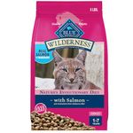 Blue Buffalo Wilderness Natural Adult Dry Cat Food, High-Protein and Grain-Free Diet, Supports Healthy Muscle Development and a Healthy Immune System, Salmon, 5-lb. Bag