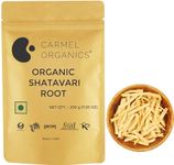 CARMEL ORGANICS Shatavari Root Whole 200 Grams (Pack of 1)| Jaivik Bharat Certified | Asparagus Racemosus | Satavari Kizhangu/Chittamoothi | Non GMO | No Added Preservatives & Additives