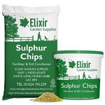 Elixir Gardens Sulphur Chips Pastilles Soil Acidity Fertiliser | Granular Alkaline Soil Amendment & Booster for Acidic & Ericaceous Plants | 1kg Bag