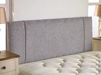 CROWNBEDSUK QUALITY PORTOBELLO CHENILLE HEADBOARD 2ft6,3ft,4ft,4ft6,5ft,6ft (4FT6 DOUBLE, Grey)