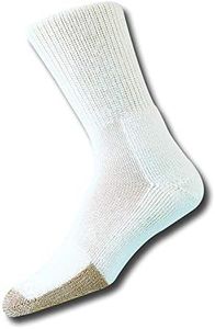 Thorlos Unisex Thick Padded Tennis Socks, Crew, White, Medium (Women's Shoe Size: 6.5-10.0, Men's Shoe Size: 5.5-8.5)