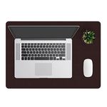 ZBRANDS // Leather Smooth Desk Mat Pad Blotter Protector, Extended Non-Slip Rectangular, Laptop Keyboard Mouse Pad (Brown, 24" x 17")