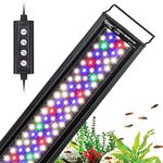 hygger 42W 24/7 Lighting Aquarium LED Light, Sunrise-Daylight-Moonlight Mode and DIY Mode, Timer Adjustable Brightness Fish Tank Light with Extendable Bracket 7 Colors for Planted Tank