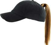 KBETHOS Pony-Classic BLK Classic Ponytail Baseball Caps Classic Cotton Dad Hat Adjustable