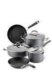 Circulon Scratch Defense Induction Hob Pan Set of 5 - Pots and Pans Sets Non Stick with Extreme Non Stick, Dishwasher & Oven Safe Cookware, Graphite Pewter Finish