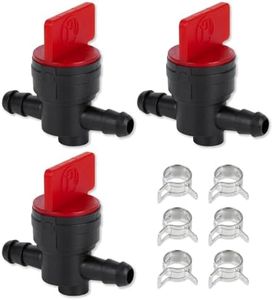 BlueStars 3 Packs 494768 698183 1/4" Inline Fuel Shut Off Valve with Clamp - Compatible with BS 493960 John Deere AM36141 AM107340 Toro 54-3150 1-603770 Oregon 07-406 Stens 120-212 Lawn Mower Tractor