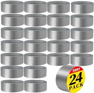 SWRT 24-Pack Silver Heavy Duty Duct Tape Strong Adhesive, 2 Inch x 720 Yd Duct Heavy Duty Waterproof All Weather Gray Duct Tape No Residue Sealing & Patching for Indoor&Outdoor Repair
