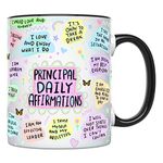 YouNique Designs School Principal Coffee Mug - 11 Oz, Daily Affirmations Principal Gifts for Women, Principal Appreciation Gifts, Relaxation, Stress Relief, Anxiety, Mindfulness Gifts (Black Handle)