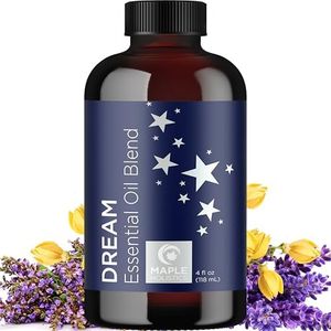 Sleep Essential Oil Blend for Diffuser - Dream Essential Oils for Diffusers Aromatherapy and Wellness with Ylang-Ylang Clary Sage Roman Chamomile and Lavender Essential Oils for Nightime Time Support (4 Fl Oz, Dream)