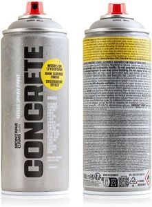 MONTANA CANS Concrete Effect Spray Paint, City Hall Grey, 400ml, Raw Surface Finish, Professional Decorative Coating