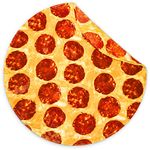 Jekeno Pizza Blanket Gifts for Kids and Adult, Funny Food Blanket for Boys Girls Teens, Round Novelty Throw Blanket Christmas Birthday Valentines Day Toy Gifts for Age 1 2 3 4 5 6 7 8 9 10 Year Old