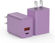 USB C Wall Charger 2Pack, 20W PD Dual Port for Apple Watch Series 9 8 SE Charger Adapter, Fast Charger Brick Type C Power Charging Block Plug Compatible for iPhone 15/14/13, Purple