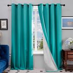 Deconovo Teal Blackout Curtains for Kids Thermal Insulated Drapes with Silver Coating Heavy Material with Easy to Use Grommets Blocks Sunlight 52W x 84L inch Turquoise/Teal 2 Panels