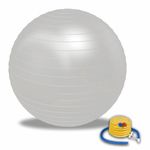 ONEX Gym, Yoga, Birthing, Pregnancy Ball Pilate Balance Balls with Pump, Anti-Slip & Anti-Burst,Fitness, Physical Therapy, Gym Office and Home Exercise 75 cm (Silver)